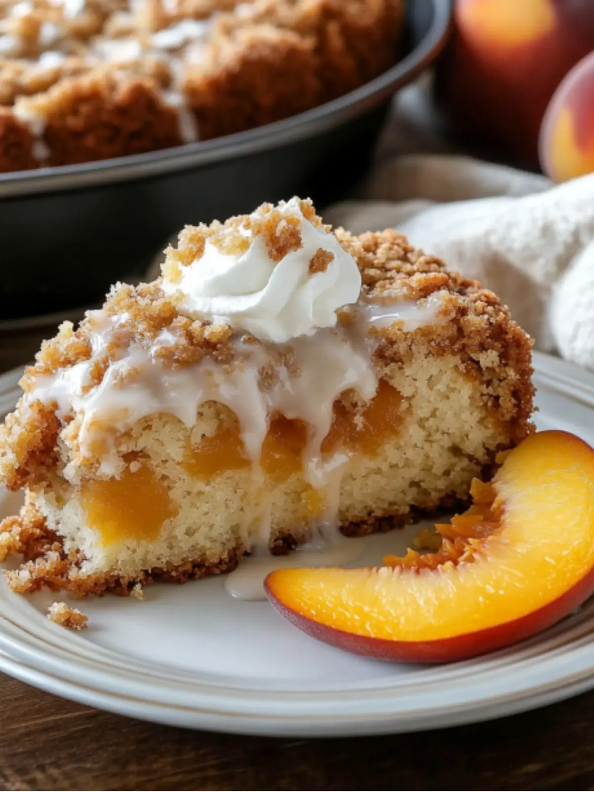 Southern Peach Crumb Cake: Juicy Peaches, Moist Cake & Crunchy Topping